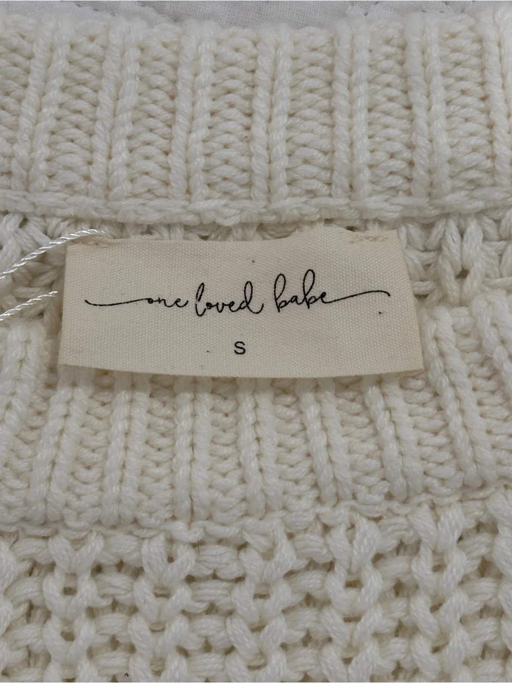 One Loved Babe Cream Flower Knit Sweater NWT